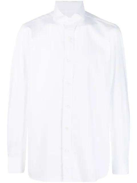 spread collar cotton shirt by LUIGI BORRELLI