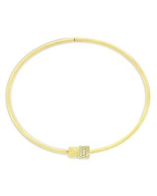 Men's 14K Yellow Gold Deeper Journey Diamond Pav&eacute; Threaded Screw Bangle Bracelet by LUIS MORAIS