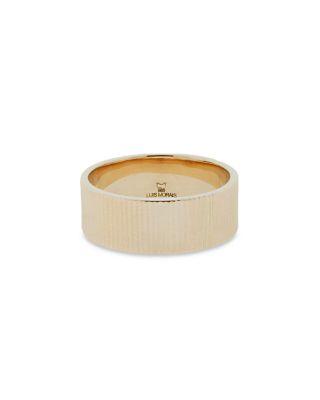 Men's 14K Yellow Gold Engine Turn Key Ring by LUIS MORAIS