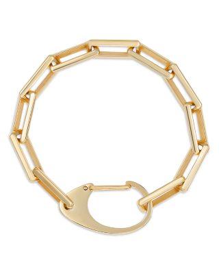 Men's 14K Yellow Gold Eye of the Idol Large Clasp Link Bracelet by LUIS MORAIS