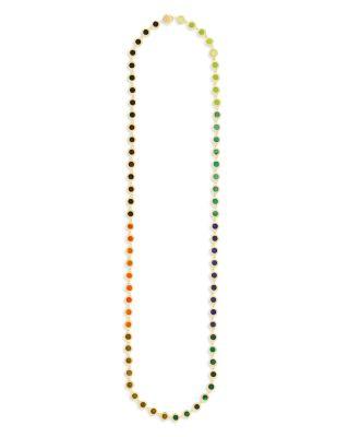 Men's 14K Yellow Gold Multi Round Gemstone Chain Necklace by LUIS MORAIS
