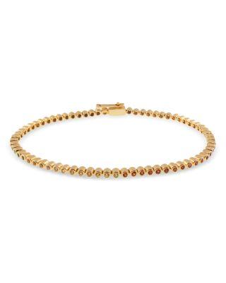 Men's 14K Yellow Gold Ombr&eacute; Rainbow Sapphire Tennis Bracelet by LUIS MORAIS