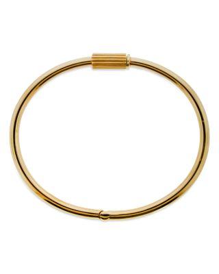 Men's 18K Yellow Gold Eye of the Idol Single Screw Polished Bangle Bracelet by LUIS MORAIS