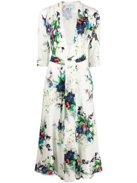 floral-print long-sleeve dress by LUISA BECCARIA