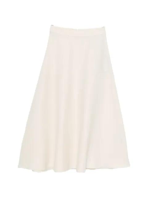 floral-appliqué mesh midi skirt by LUISA CERANO