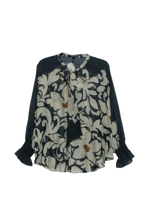 floral-print pussy-bow blouse by LUISA CERANO