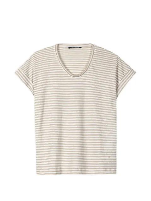 striped rolled-sleeve T-shirt by LUISA CERANO