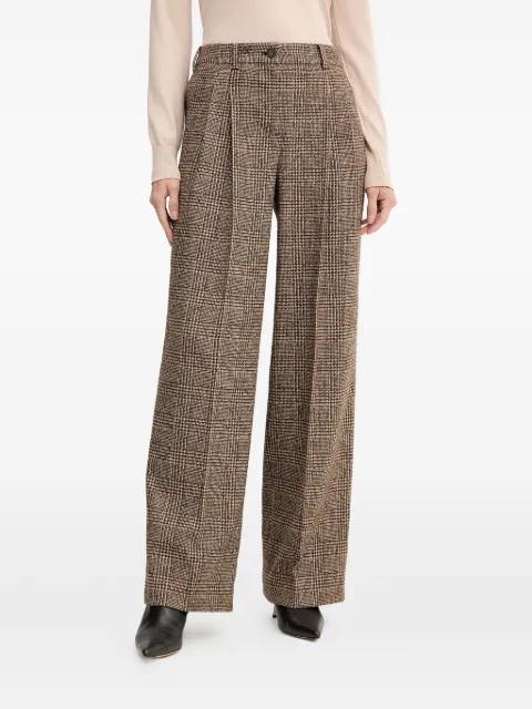 Ossana check pleated trousers by LUISA SPAGNOLI