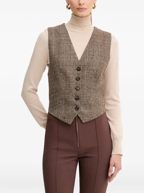 Soffiato checked buttoned waistcoat by LUISA SPAGNOLI