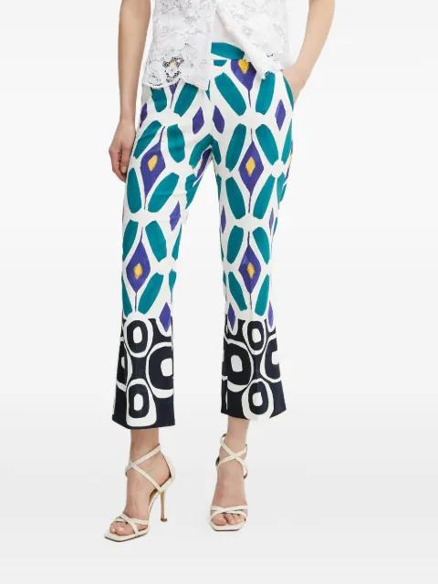 abstract-print flared trousers by LUISA SPAGNOLI