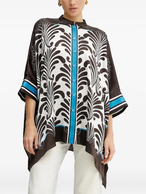 leaf-print button top by LUISA SPAGNOLI