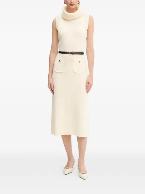 roll neck front-pocket midi dress by LUISA SPAGNOLI