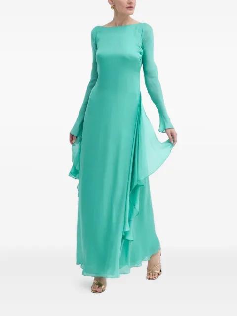 ruffled open-back maxi dress by LUISA SPAGNOLI