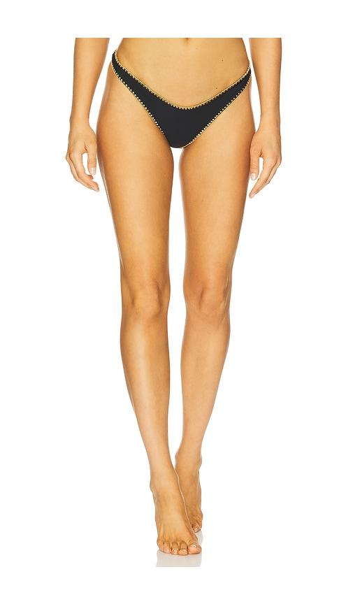 Luli Fama High Leg Brazilian Bikini Bottom in Black by LULI FAMA