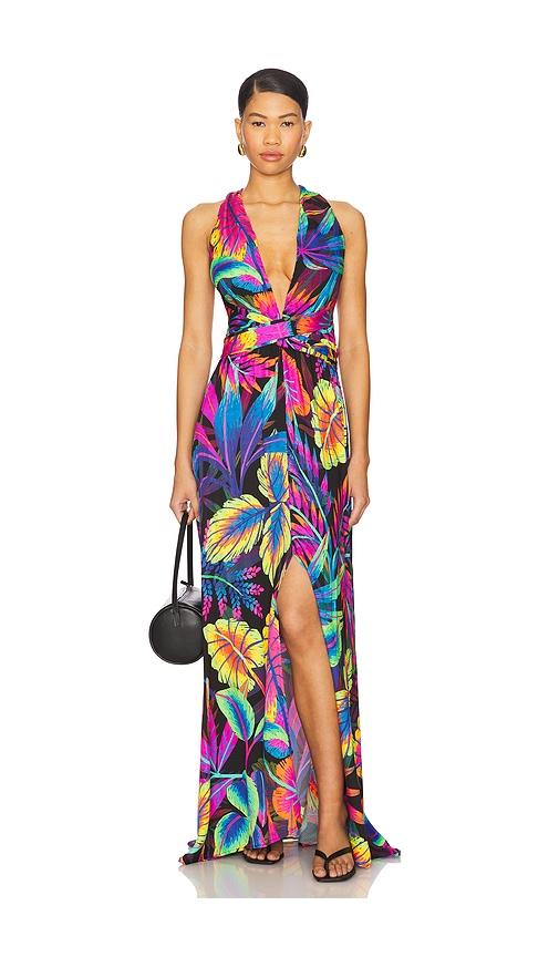 Luli Fama Neon Nights Maxi Dress in Fuchsia,Blue by LULI FAMA