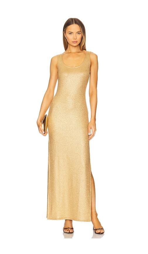 Luli Fama x REVOLVE Tank Dress in Metallic Gold, yellow by LULI FAMA