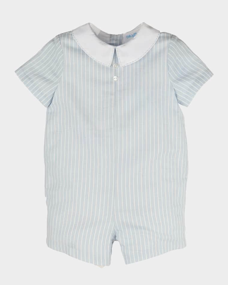 Boy's Pinstriped Peter Pan Romper, Size 6M-18M by LULI&ME