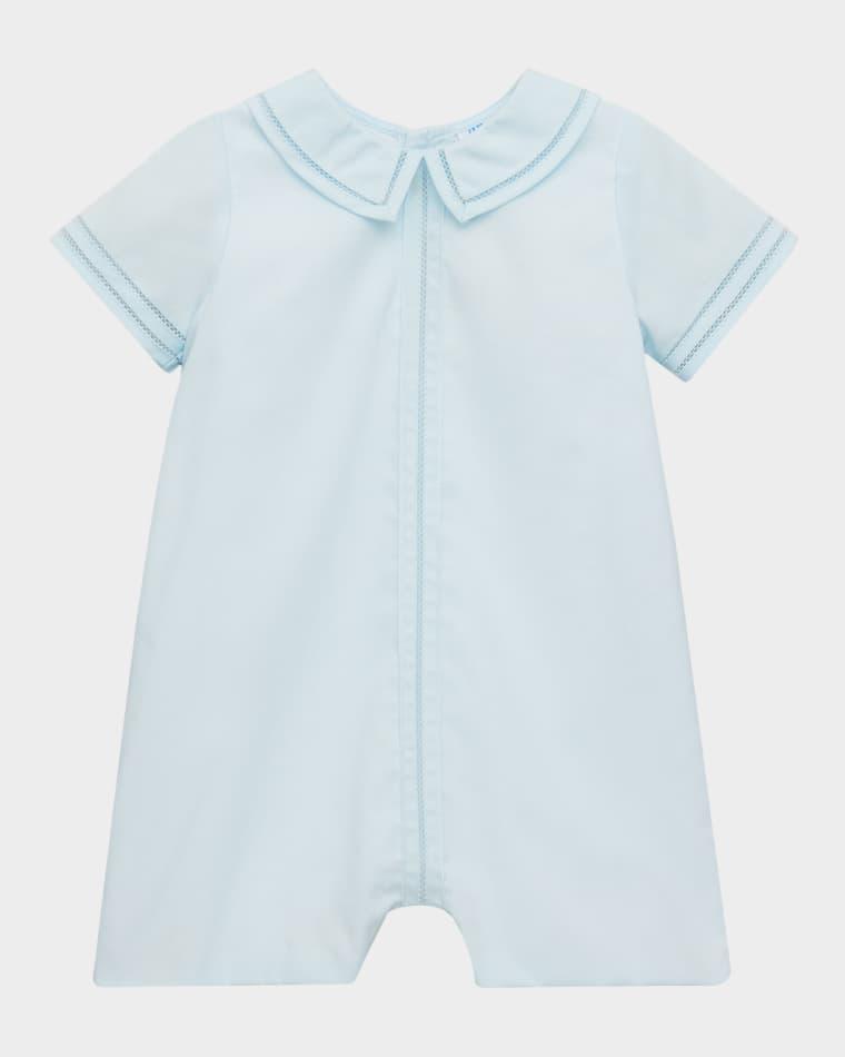 Boy's Randal Embroidered Cotton Shortall, Size Newborn-18M by LULI&ME