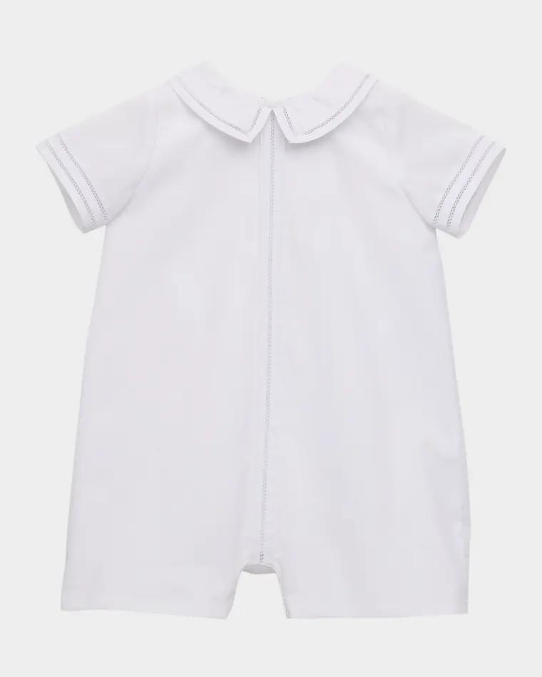 Boy's Randal Embroidered Cotton Shortall, Size Newborn-18M by LULI&ME