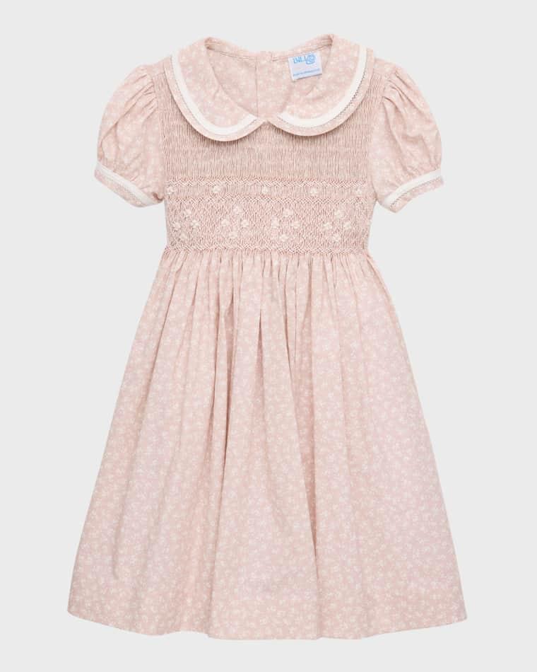 Girl's Floral-Print Smocked Dress, Size 4T-3 by LULI&ME