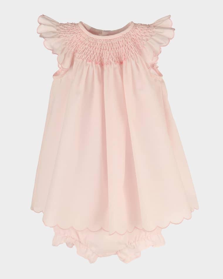 Girl's Honeycomb Smock Dress & Bloomers Set, Size 3M-24M by LULI&ME