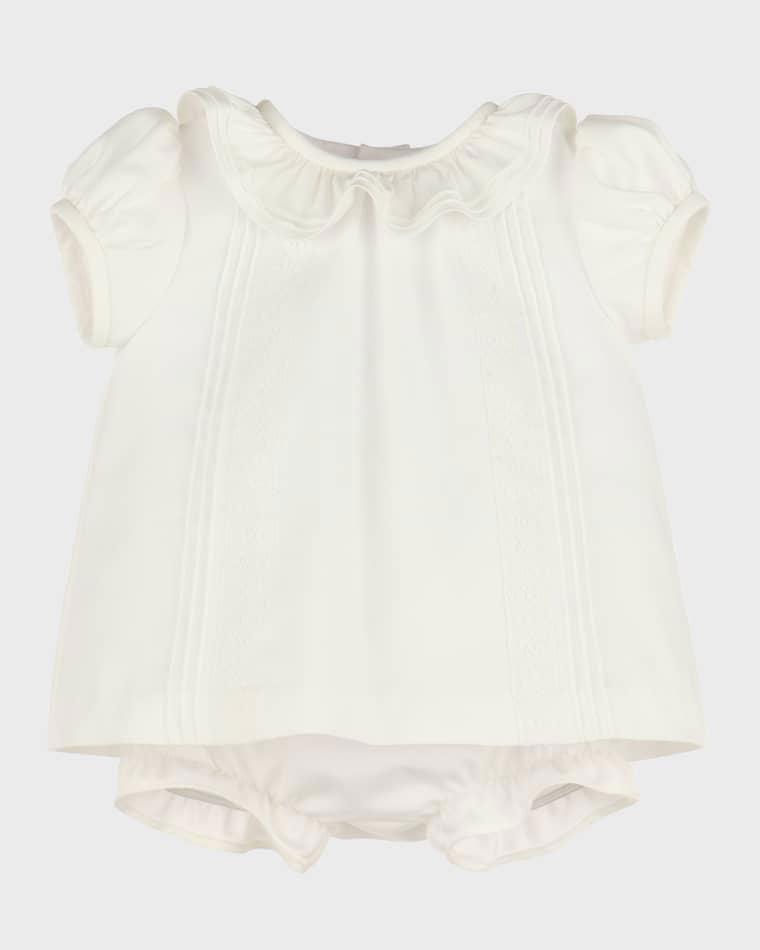Girl's Ivory Lace Embroidered Bishop Dress, Size Newborn-6M by LULI&ME