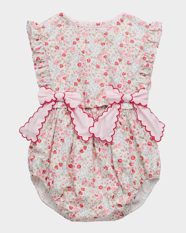 Girl's Strawberry-Print Bubble Bodysuit, Size 6M-24M by LULI&ME
