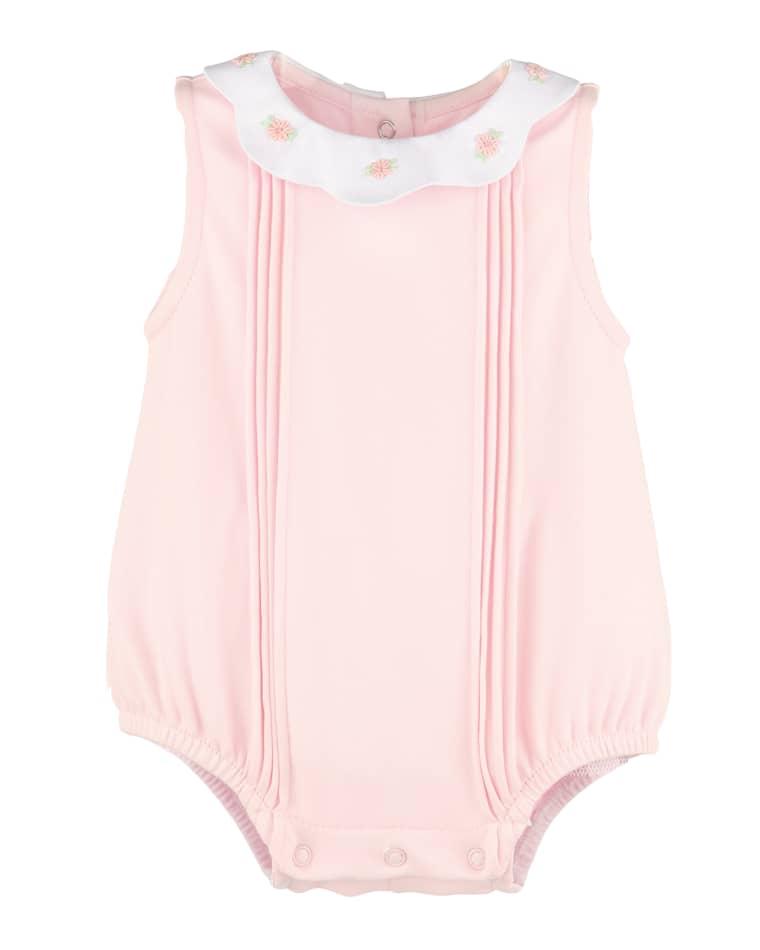 Girl's Summer Home Scalloped Pintuck Romper, Size 3M-18M by LULI&ME