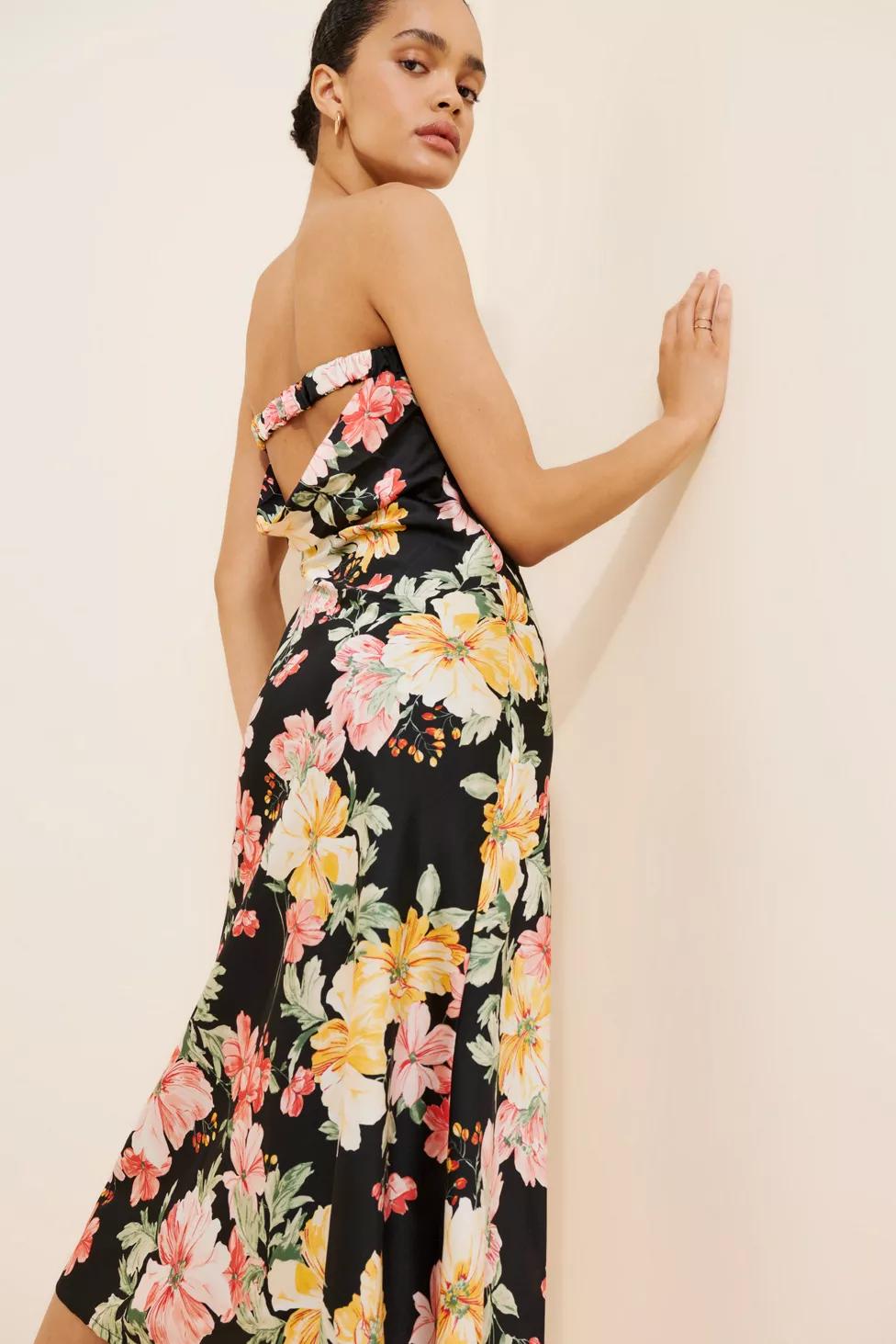 Lulu's Aire Strapless Midi Dress by LULUS Lulu's Aire Strapless Midi Dress by LULUS