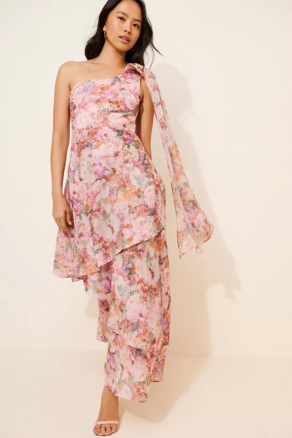 Lulu's Amara One Shoulder Tiered Maxi Dress by LULUS