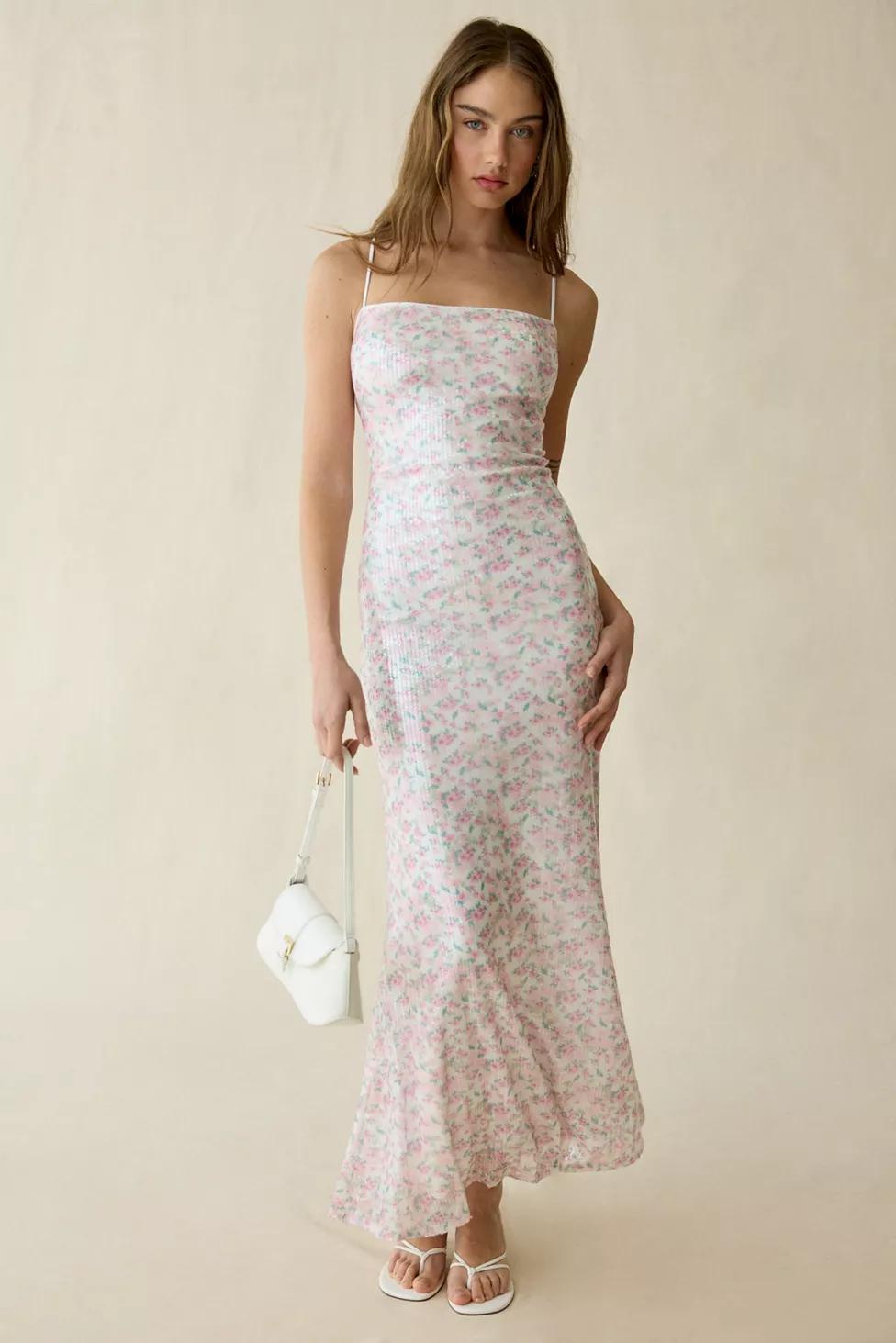 Lulus Petaluma Floral Sequin Mermaid Maxi Dress by LULUS