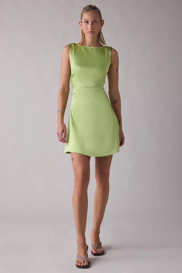 Lulus Quincy Low V-Back Satin Mini Dress by LULUS