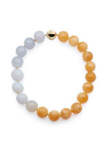 Bolas Duo beaded 18k gold necklace by LUMINOUS 27