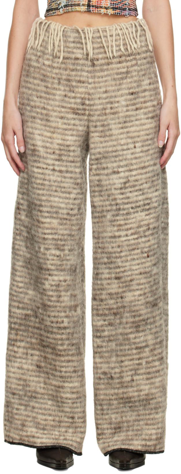 Grey Blanket Trousers by LUNA DEL PINAL