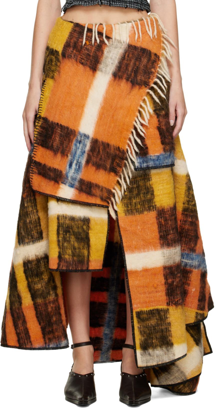 Multicolor Blanket Skirt by LUNA DEL PINAL