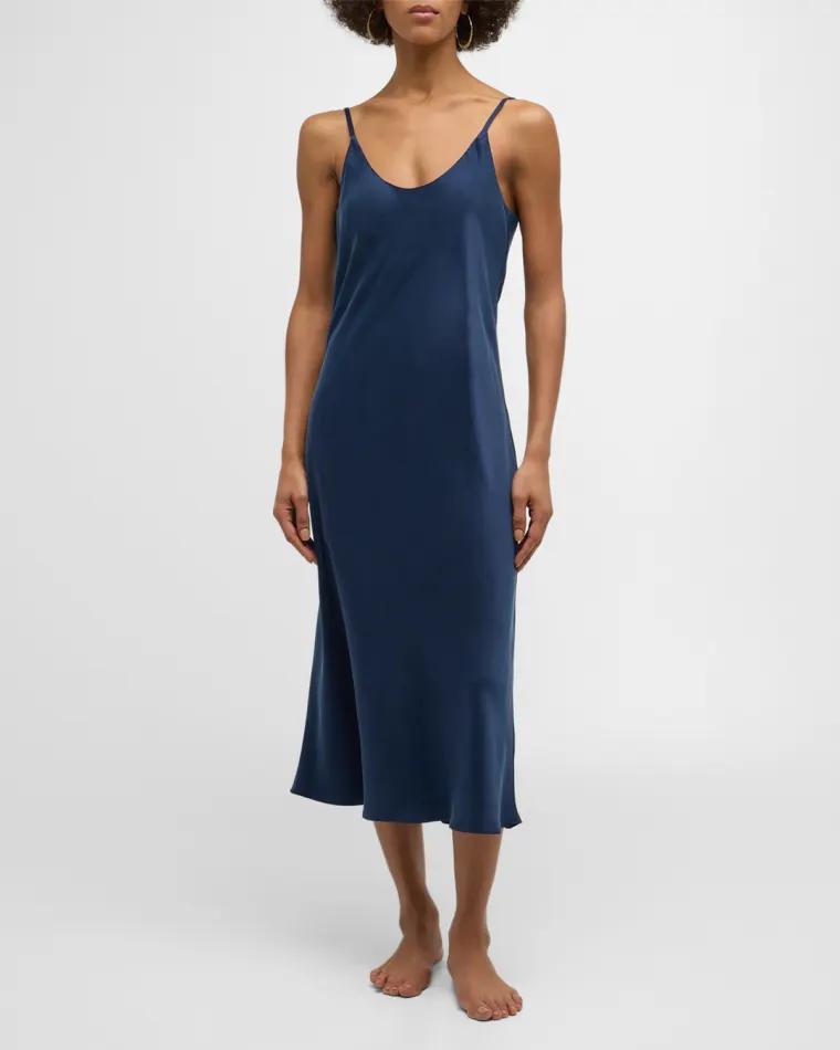 Backless Washable Silk Mini Slip Dress by LUNYA