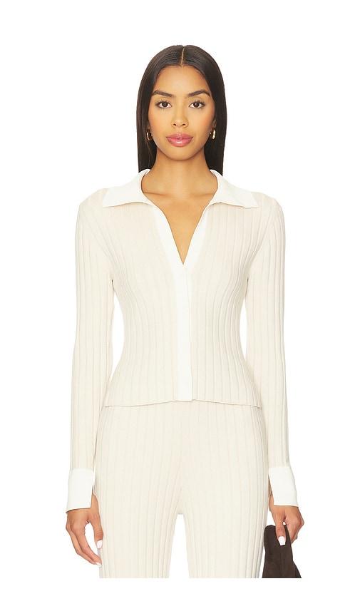 LUNYA Cozy Cotton Silk Ribbed Button Up in Tan by LUNYA