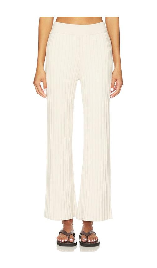 LUNYA Cozy Cotton Silk Ribbed Pant in Tan by LUNYA