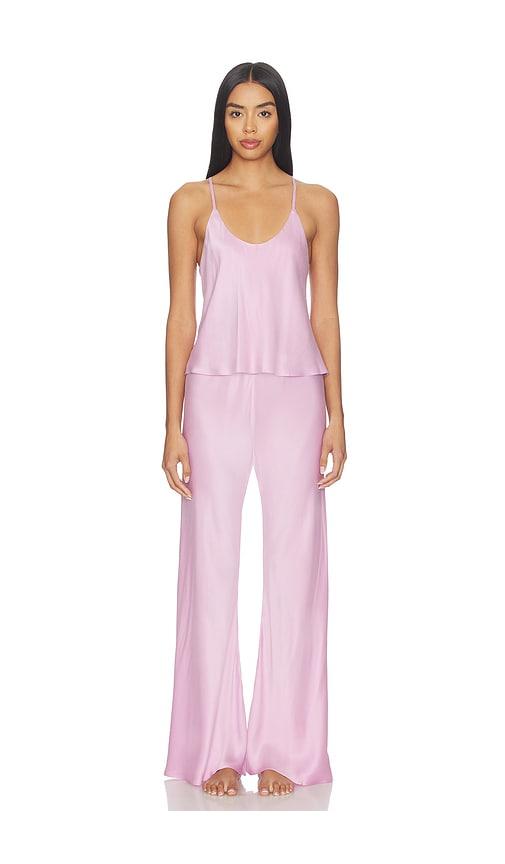 LUNYA Washable Silk Bias Cami Pant Set in Pink by LUNYA