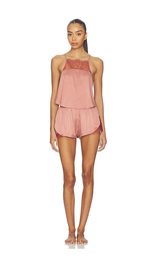 LUNYA Washable Silk Lace Cami Short Set in Blush by LUNYA