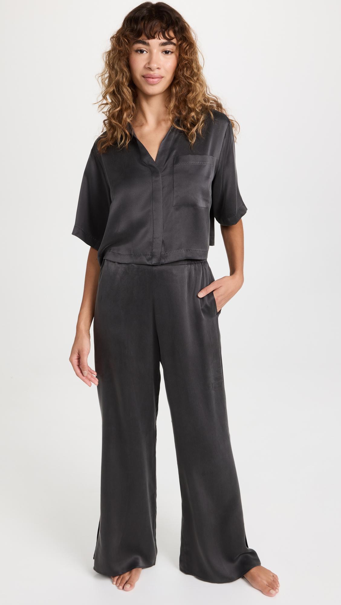 Washable Silk High Rise Pant Set by LUNYA