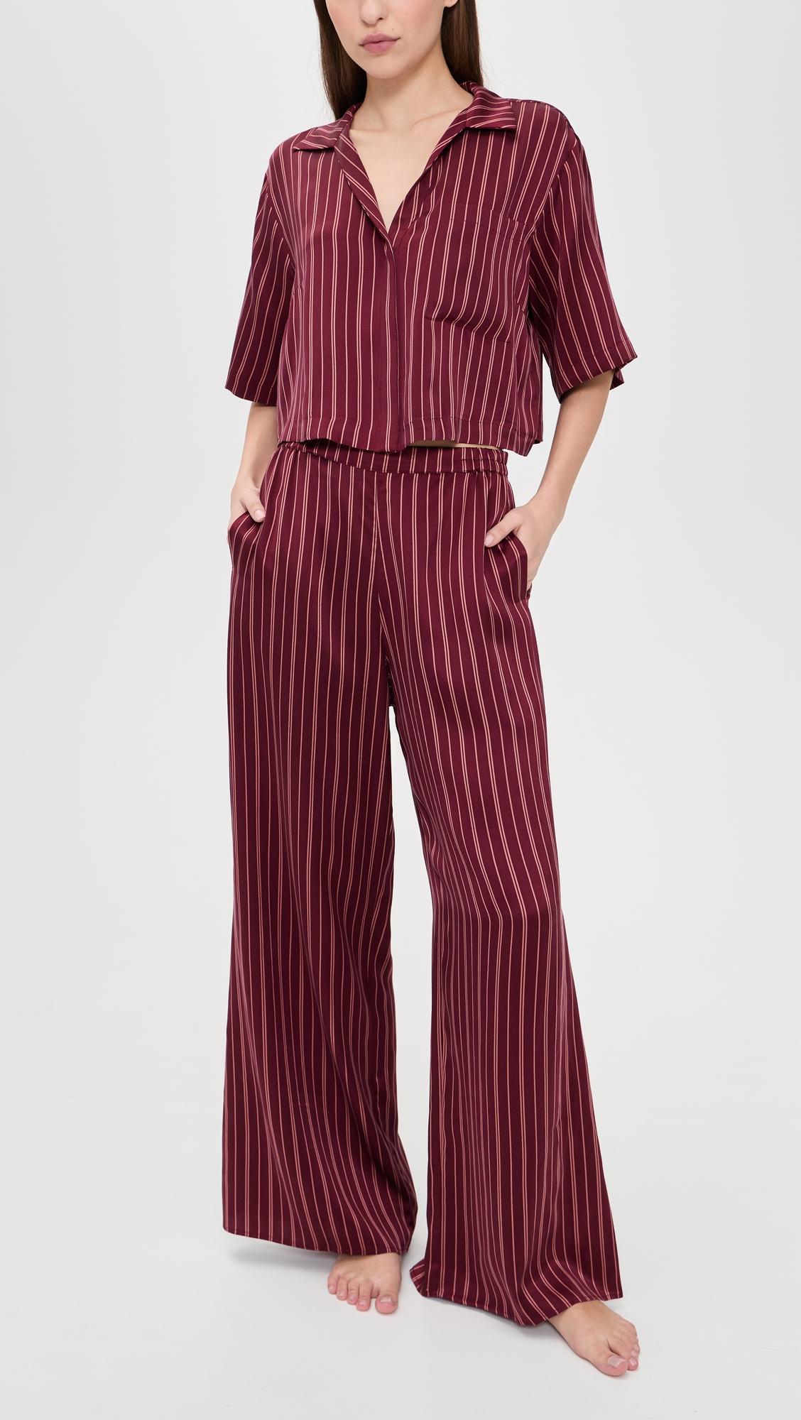 Washable Silk High Rise Pants Set by LUNYA