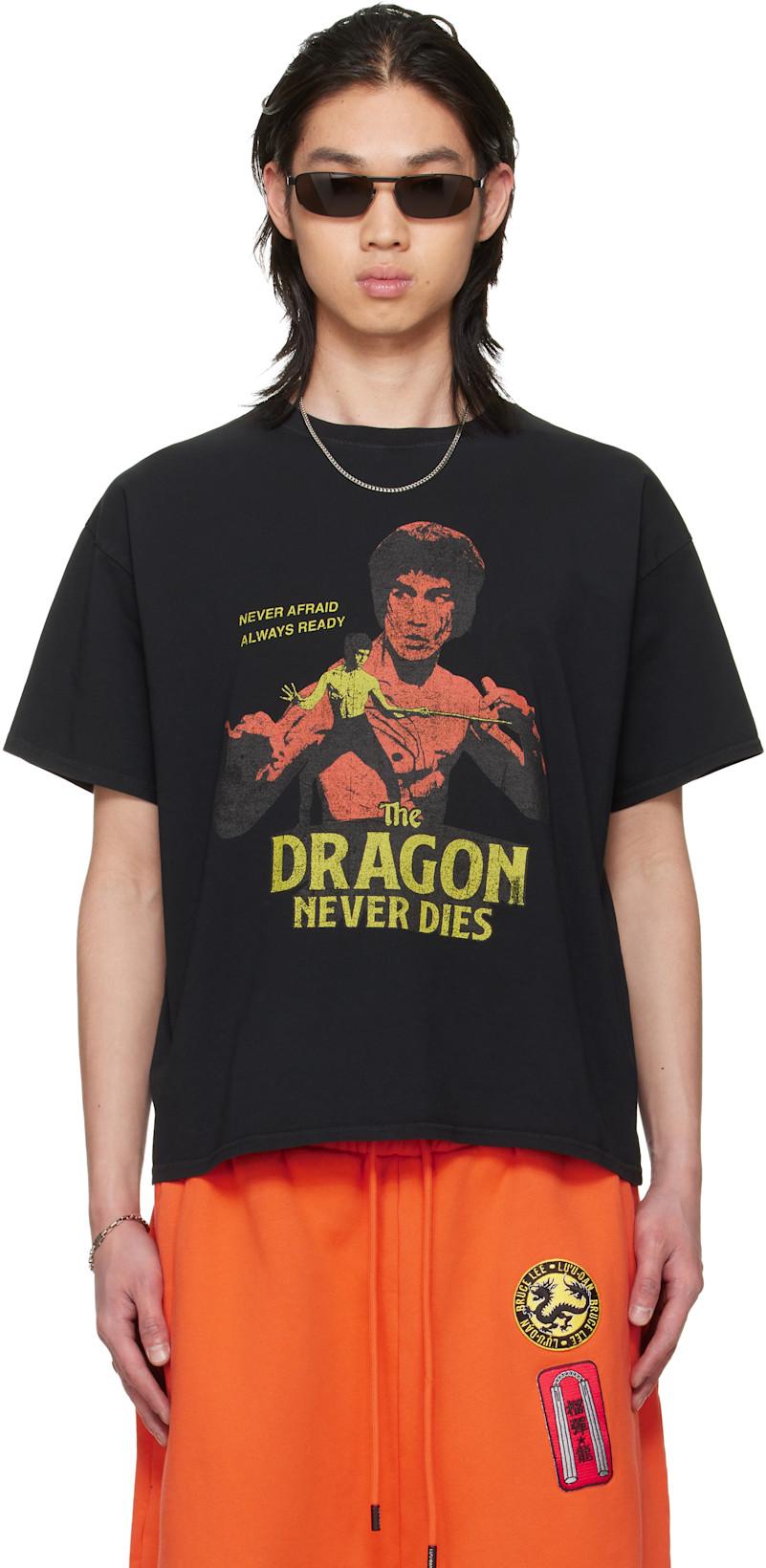 BRUCE LEE x LỰU ĐẠN Black Athletic T-shirt by LU'U DAN