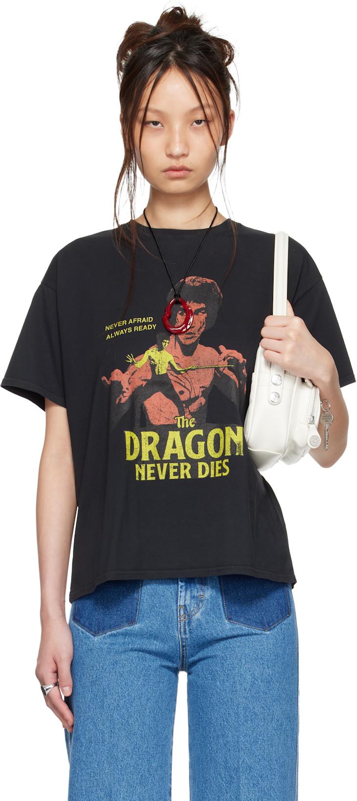 BRUCE LEE x LỰU ĐẠN Black Athletic T-shirt by LU'U DAN