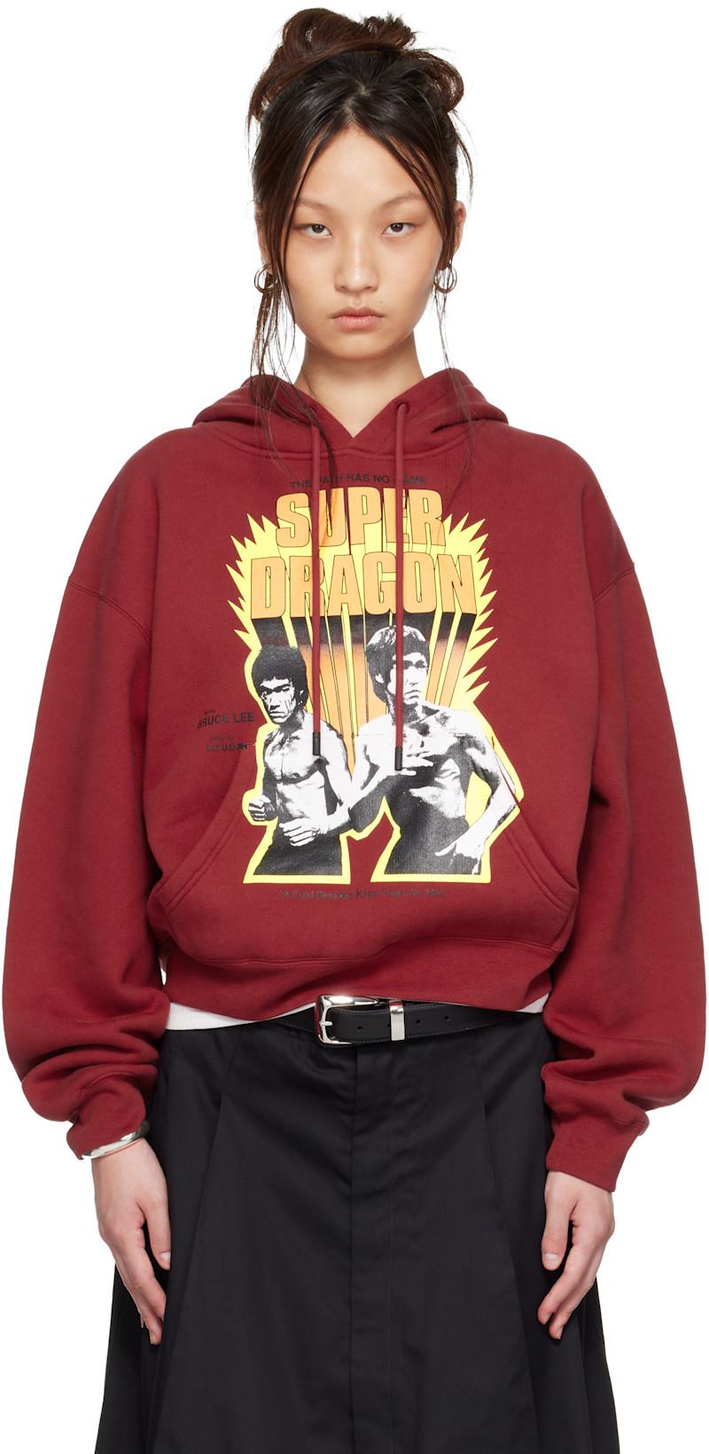 BRUCE LEE x LỰU ĐẠN Red Heavy Weight Gym Hoodie by LU'U DAN