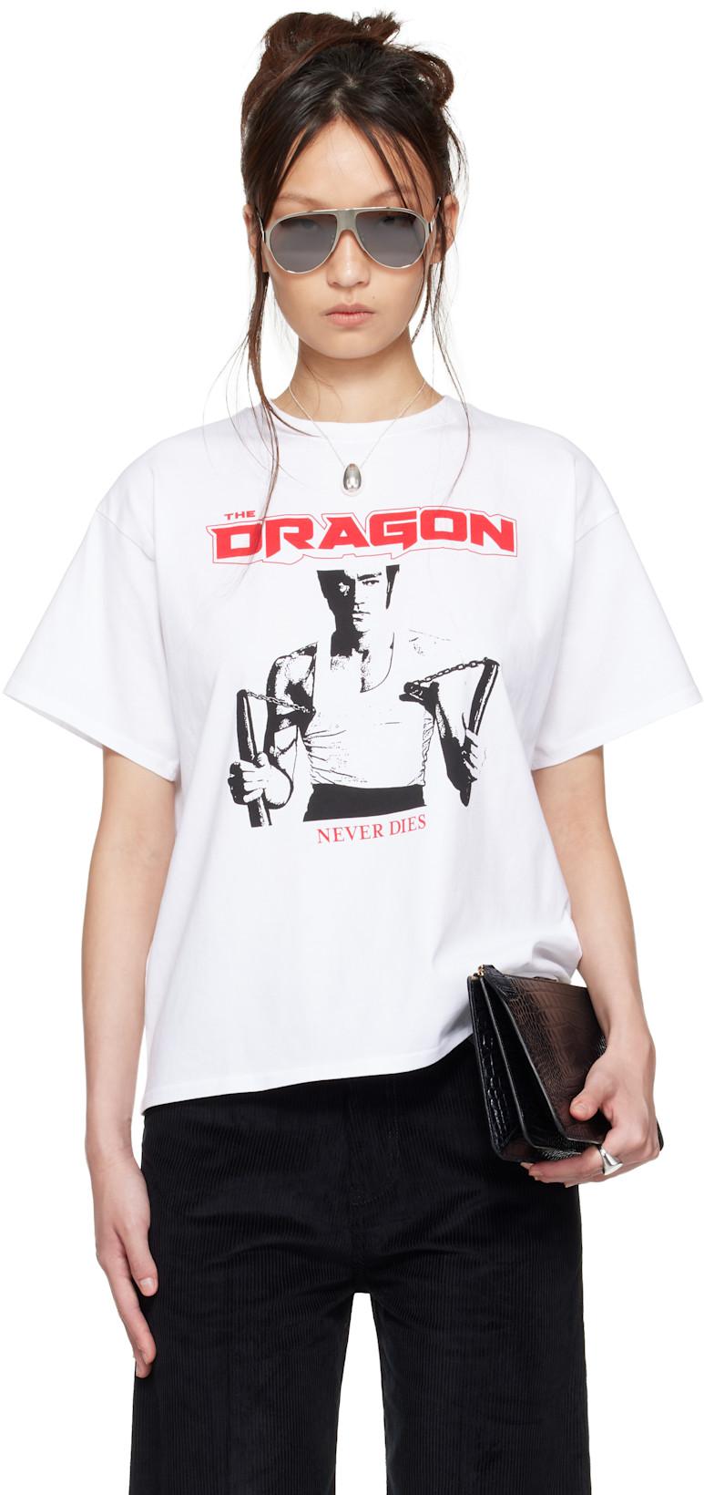 BRUCE LEE x LỰU ĐẠN White Athletic T-shirt by LU'U DAN
