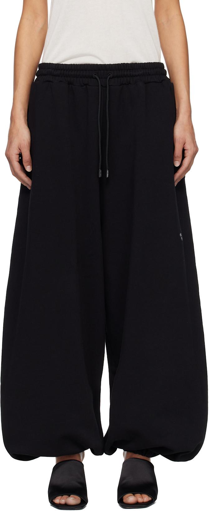 Black Baggy Bontans Sweatpants by LU'U DAN