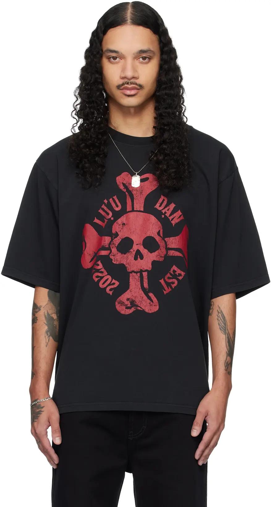 Black Concert T-shirt by LU'U DAN