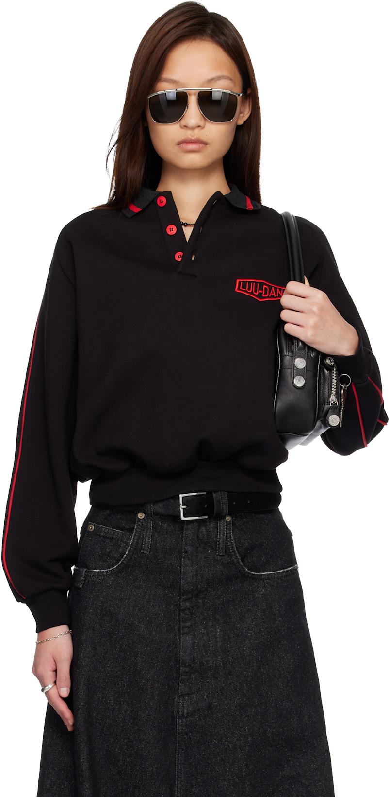 Black Pit Stop Polo by LU'U DAN