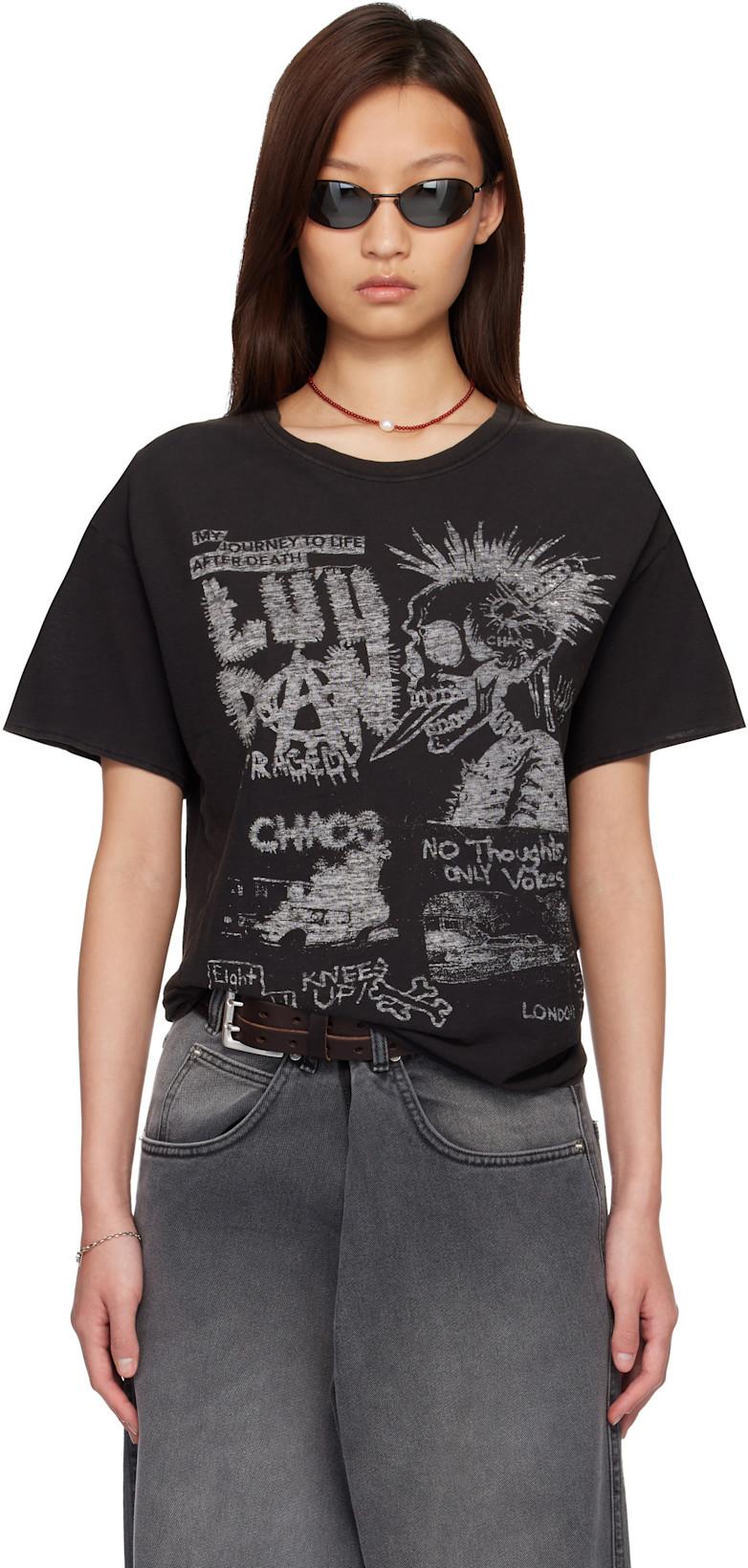 Black Thrash T-shirt by LU'U DAN